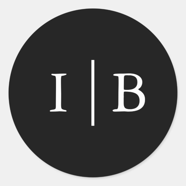 Sticker Rond Mariage traditionnel noir élégant (Devant)