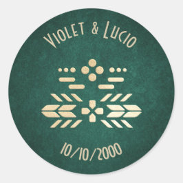 Sticker Rond Mariage vert du Geek de jeu vidéo