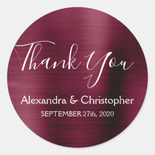 Sticker Rond Mariage violet Bourgogne Favoriser Merci