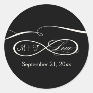 Sticker Rond Mariages infinis d'amour de signe de symbole