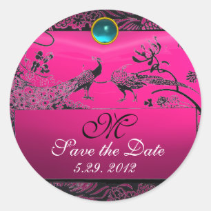 Sticker Rond MARIAGES INSÉPARABLES MONOGRAM noir blanc rouge ro