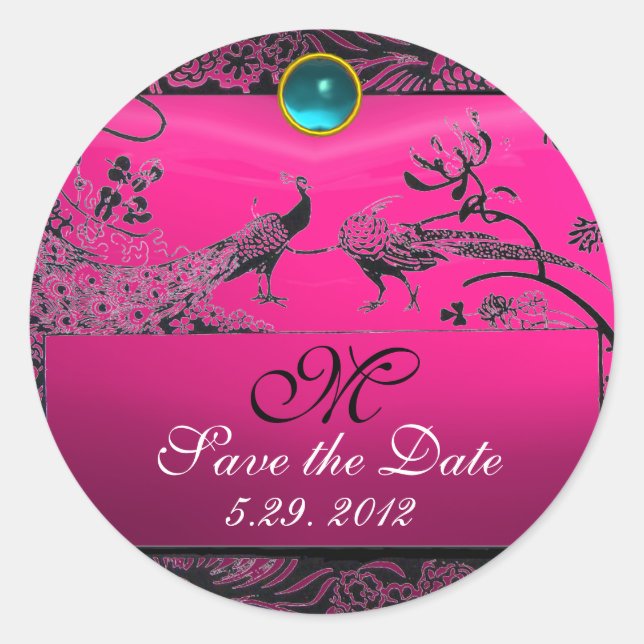 Sticker Rond MARIAGES INSÉPARABLES MONOGRAM noir blanc rouge ro (Devant)