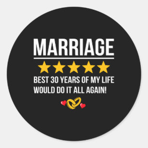 Sticker Rond Marié 30 ans Mariage Anniversaire