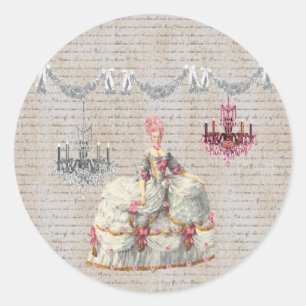 Sticker Rond Marie Antoinette Joyeux Noel Noël