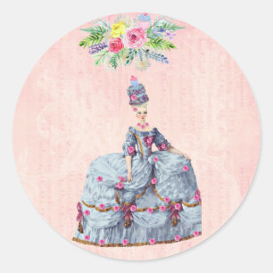 Sticker Rond Marie Antoinette ~ Mangeons de la brioche Autocoll