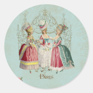 Sticker Rond Marie Antoinette Mesdames en attente
