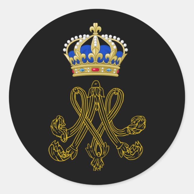 Sticker Rond Marie Antoinette Monogram (Devant)