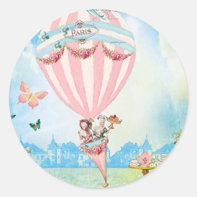 Sticker Rond Marie Antoinette Thé à Versailles dans un Balcon R (Devant)