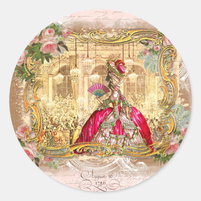 Sticker Rond Marie Antoinette Versailles (Devant)