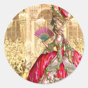 Sticker Rond Marie Antoinette Versailles Noël Tea Party