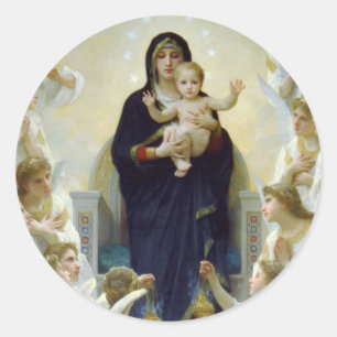 Sticker Rond Marie avec les anges - Regina Angelorum