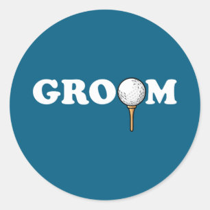 Sticker Rond Marié balle de golf golfeur hommes célibataire drô