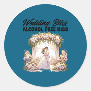 Sticker Rond Marié bride célibataire enterrement de vie de jeun
