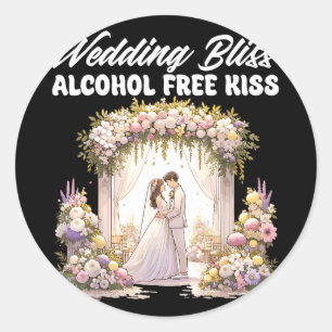 Sticker Rond Marié bride célibataire enterrement de vie de jeun