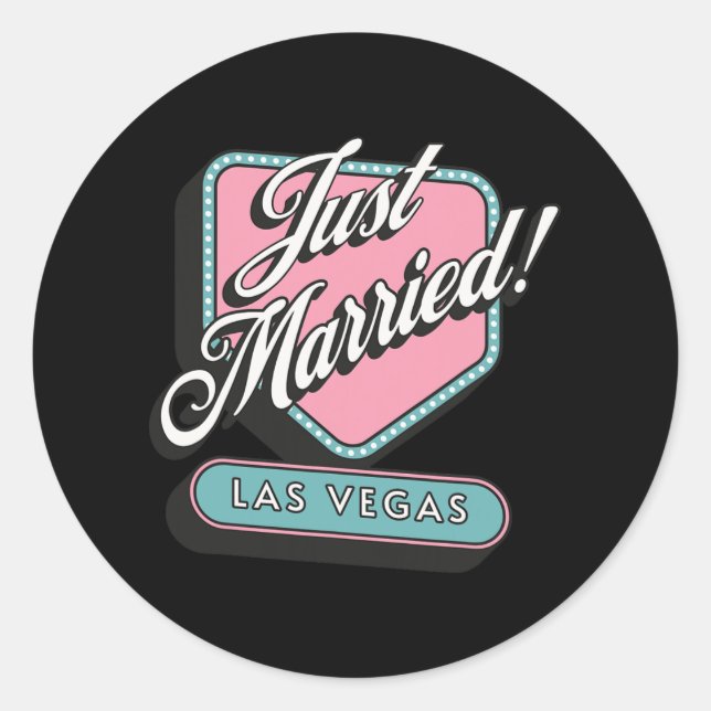 Sticker Rond Marié Las Vegas Mariage mariée (Devant)