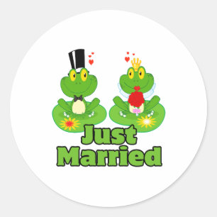 Sticker Rond marié marié marié et marié grenouille