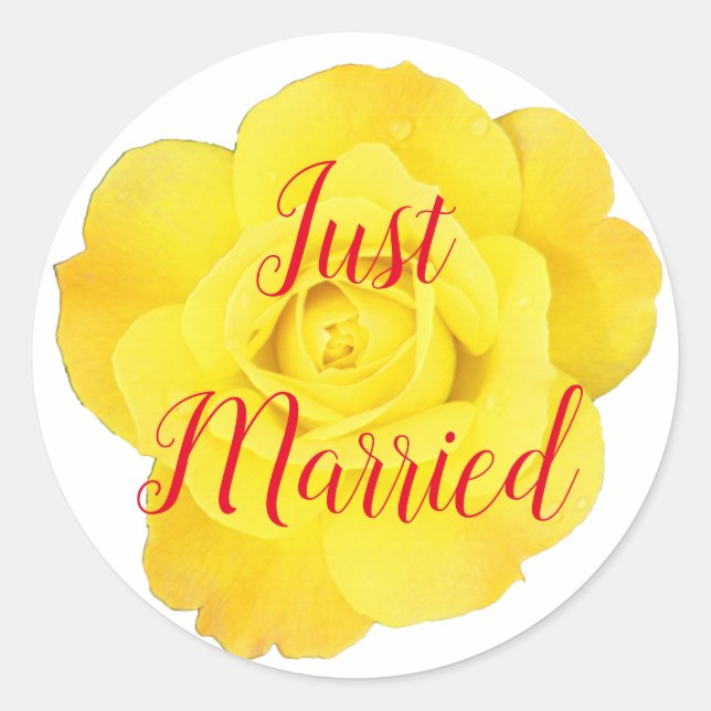 Sticker Rond Marié Nouvelles mauvaises herbes Mariage Rose jaun (Devant)