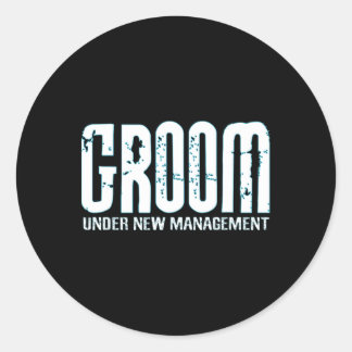 Sticker Rond Marié sous nouvelle direction Drôle futur marié 