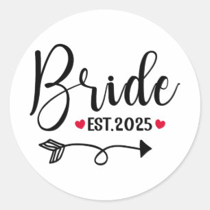 Sticker Rond Mariée 2025 Mariage correspondant Mme Est 2025 Mar