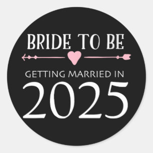 Sticker Rond Mariée 2025 Se Marier Fiançailles Engager