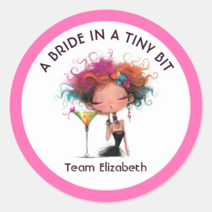 Sticker Rond Mariée dans une toute petite équipe de mariée Ente