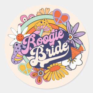 Sticker Rond Mariée de Boogie Groovy des années 70 ID929 