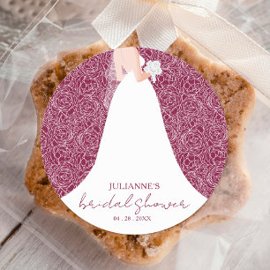 Sticker Rond Mariée en Mariage Fête des mariées de canneberge