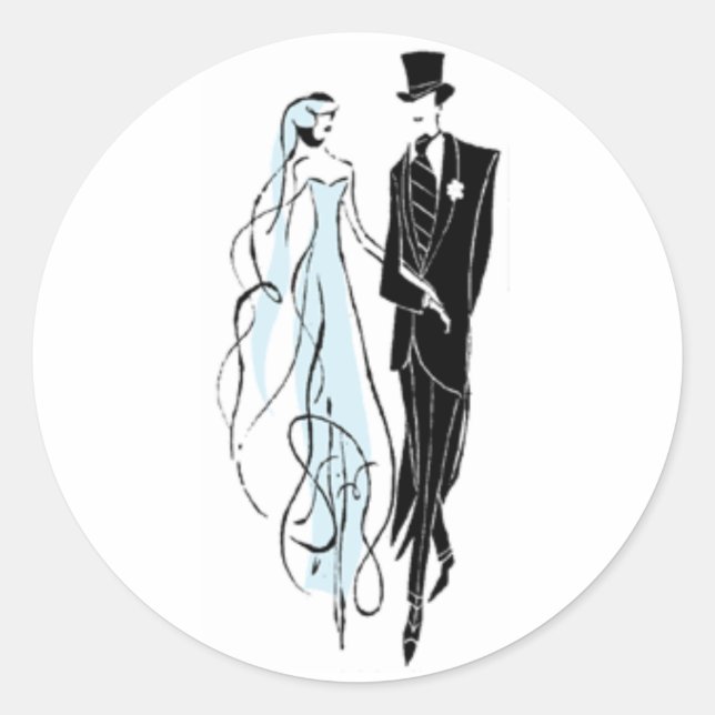 Sticker Rond Mariée et salle (Devant)