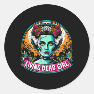 Sticker Rond Mariée gothique Living Dead Girl Halloween Horreur
