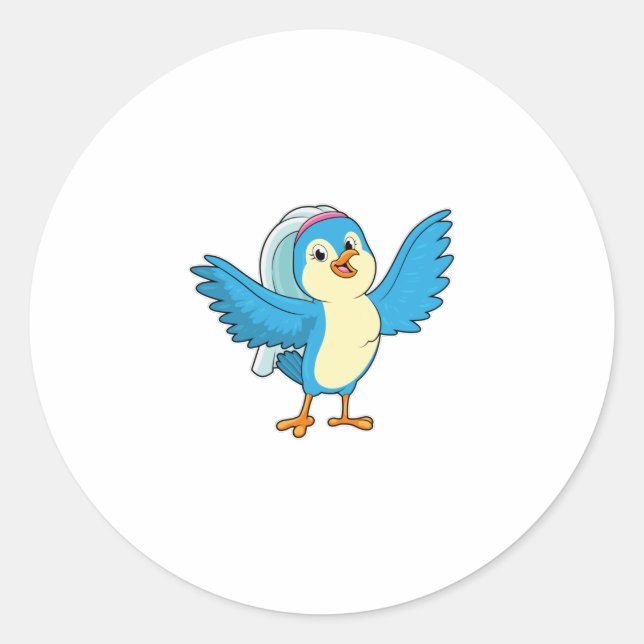 Sticker Rond Mariée oiseau voilée (Devant)