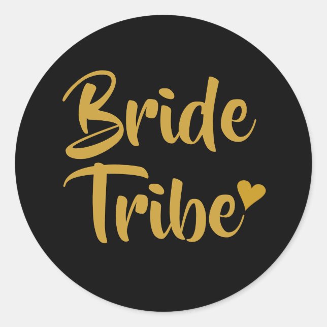 Sticker Rond Mariée Tribe Gold Heart (Devant)