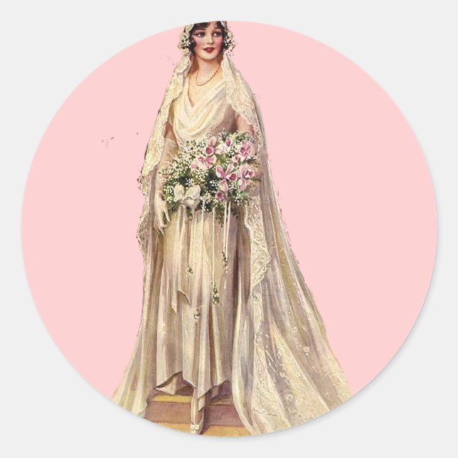 Sticker Rond Mariée vintage (Devant)