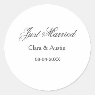 Sticker Rond Mariés add nom du couple date année simulation de