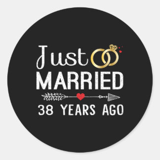 Sticker Rond Mariés depuis 38 ans déjà 38e anniversaire de mari