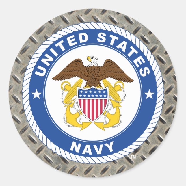 Sticker Rond Marine américaine | Officier Crest (Devant)