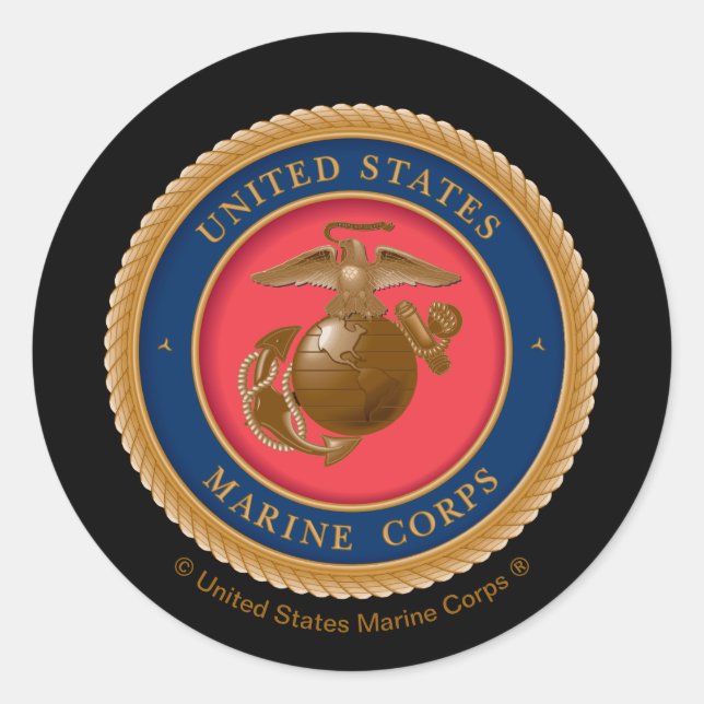 Sticker Rond Marine Corps Seal (Devant)