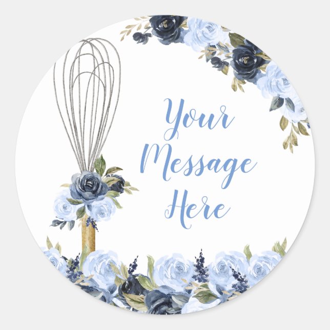 Sticker Rond Marine Floral Bientôt être fouetté Fête des mariée (Devant)