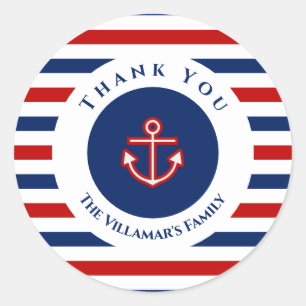Sticker Rond Marine marine Bleu Rouge Bleu Blancs