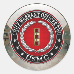 Sticker Rond Marines des États-Unis : Adjudant-chef no 2 de l'U