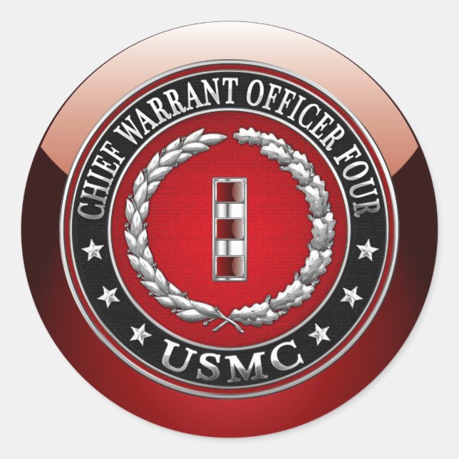 Sticker Rond Marines des États-Unis : Adjudant-chef quatre (USM (Devant)