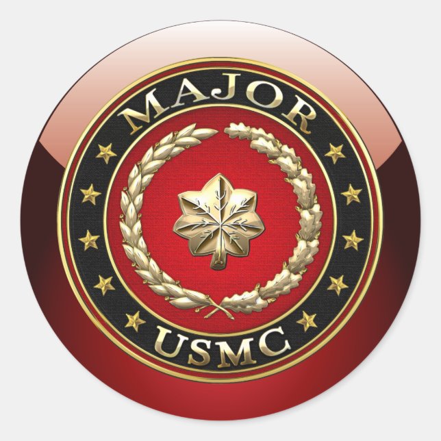 Sticker Rond Marines des États-Unis : Major (major de l'USMC) [ (Devant)