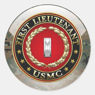Sticker Rond Marines des États-Unis : Premier lieutenant (USMC 