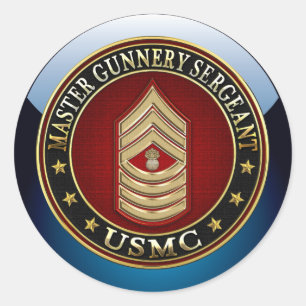 Sticker Rond Marines des États-Unis : Sergent-chef de l'armée d