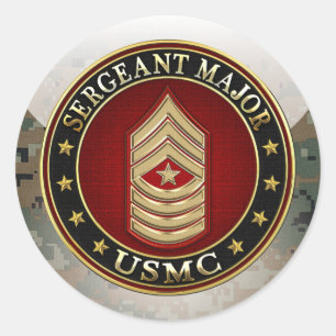 Sticker Rond Marines des États-Unis : Sergent-major (SgtMaj de 