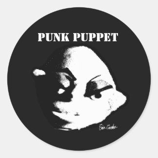 Sticker Rond Marionnette Punk (création Erica Crooks)