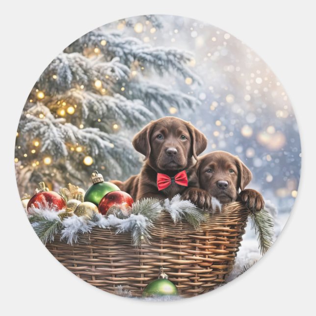 Sticker Rond Marionnettes de Noël de Noël (Devant)