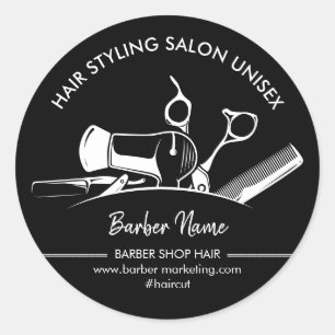 Sticker Rond Marketing de coiffeur pour hommes