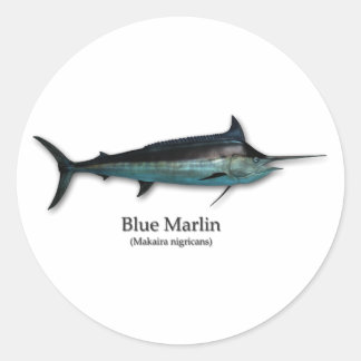 Sticker Rond Marlin bleu