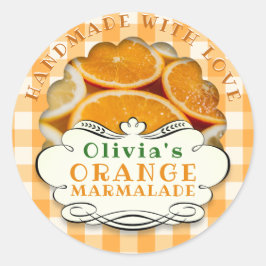 Sticker Rond Marmalade orange artisanale