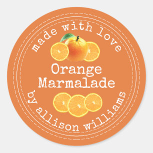 Sticker Rond Marmelade d'orange maison rustique